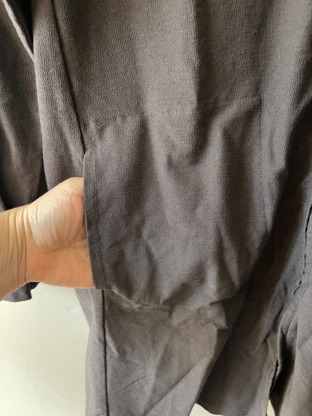 Eileen Fisher Zip Hooded Jacket XL Charcoal Stretch Viscose Long Cardigan NWOT - Picture 4 of 6